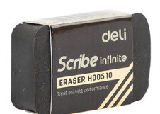 Ластик Deli Scribe Infinite EH00510 — мягкий черный ластик из nano PVC. Обеспечивает чистое и пылеобразное стирание без повреждения бумаги. Отличается комфортным хватом и высокой точностью стирания.