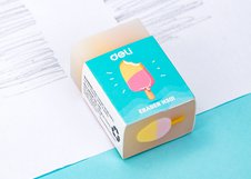 Ластик Deli EH301 — компактный школьный ластик из серии общего назначения. Изготовлен из безопасного PVC-материала, обеспечивающего чистое и аккуратное стирание без повреждения бумаги. Поставляется в ассорти цветов и предназначен для ежедневного использования в школе и офисе.