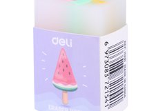 Ластик Deli EH301 — компактный школьный ластик из серии общего назначения. Изготовлен из безопасного PVC-материала, обеспечивающего чистое и аккуратное стирание без повреждения бумаги. Поставляется в ассорти цветов и предназначен для ежедневного использования в школе и офисе.