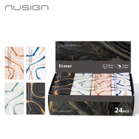 Ластик NuSign "Natural Fluids", 30х50х10,5 мм, ПВХ, 4 дизайна ассорти, 24 шт, дисплей бокс
