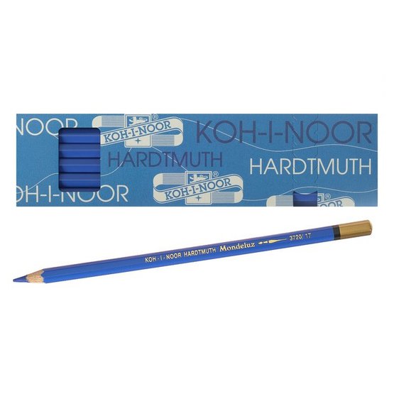 Карандаш акварельный художественный Mondeluz "KOH-I-NOOR" 3720/17, 12 шт/уп, кобальт синий