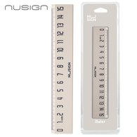 Линейка NuSign 15 см, пластик, белая, блистер