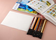 Набор цветных угольных карандашей Dmast 12 цветов Пейзаж в картонной упаковке