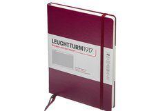 Блокнот Leuchtturm1917 Classic A5 (14.5x21см.) 80г/м2 - 251 стр. в клетку, твердая обложка, цвет: красный портвейн