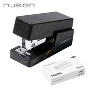 Мини степлер NuSign "Natural Fluids", для скоб 24/6, 26/6, пластик, со скобами 830 шт, черный