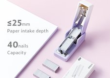 Мини-степлер NuSign "Sunshine Whisper",  для скоб 24/6, 26/6, пластик, скобы в комплекте, зеленый