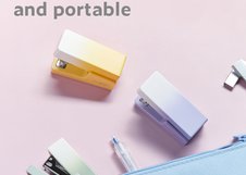 Мини-степлер NuSign "Sunshine Whisper",  для скоб 24/6, 26/6, пластик, скобы в комплекте, фиолетовый