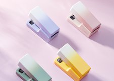 Мини-степлер NuSign "Sunshine Whisper",  для скоб 24/6, 26/6, пластик, скобы в комплекте, фиолетовый