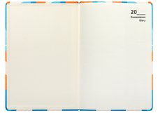 Недатированный ежедневник Deli "Coloring", A5, 136 листов, 70 г/м2, твердая обложка, оранжево-голубой