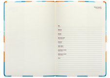 Недатированный ежедневник Deli "Coloring", A5, 136 листов, 70 г/м2, твердая обложка, оранжево-голубой