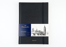Блокнот для зарисовок Finenolo 160г/кв.м 14,8*21см 40л твердая обложка черный