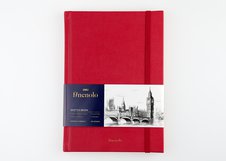 Блокнот для зарисовок Finenolo 160г/кв.м 14,8*21см 40л твердая обложка красный