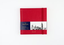 Блокнот для зарисовок Finenolo 160г/кв.м 12*12см 40л твердая обложка красный