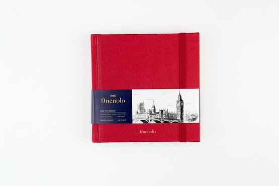 Блокнот для зарисовок Finenolo 160г/кв.м 12*12см 40л твердая обложка красный