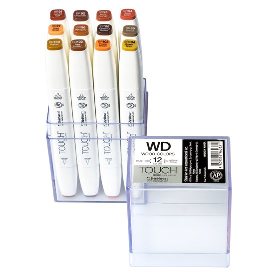 Набор маркеров  TOUCH BRUSH Wood Colors 12цв. древесные тона