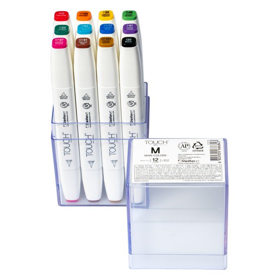 Набор маркеров  TOUCH BRUSH Main Colors  12цв. основные цвета