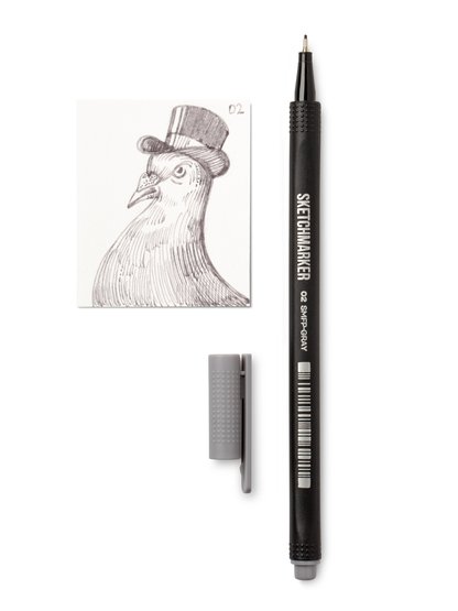 Ручка капиллярная SKETCHMARKER Artist fine pen 02 Серый