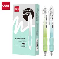 Гелевая ручка Deli EG309-BK "пиши-стирай" 0,5 мм с черными стираемыми чернилами. Обеспечивает чистое письмо и возможность удаления текста без следов. Подходит для учебы и офисных задач.