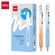 Гелевая ручка Deli EG309-BL "пиши-стирай" 0,5 мм с синими стираемыми чернилами. Позволяет писать и стирать без повреждения бумаги. Подходит для ежедневного использования в школе и офисе.
