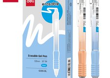 Гелевая ручка Deli EG309-BL "пиши-стирай" 0,5 мм с синими стираемыми чернилами. Позволяет писать и стирать без повреждения бумаги. Подходит для ежедневного использования в школе и офисе.