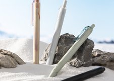 Ручка гелевая автоматическая  NuSign "Natural Fluids", 0,5 мм, черная, черный корпус, блистер