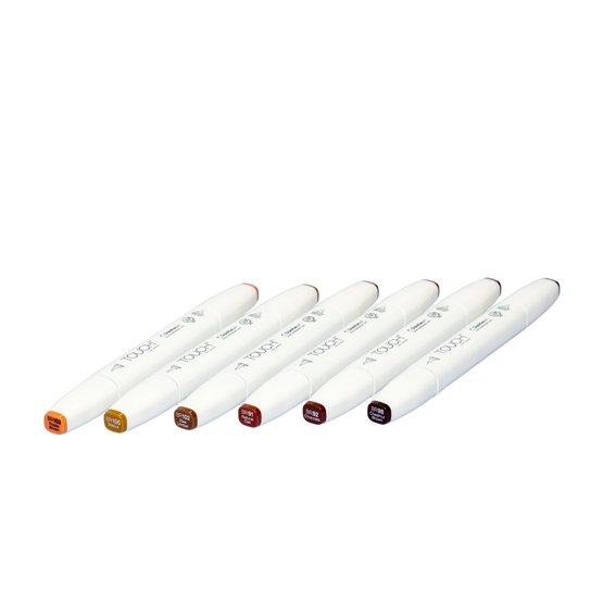 Набор маркеров  TOUCH BRUSH Wood Colors 6цв. древесные тона