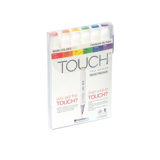 Набор маркеров  TOUCH BRUSH Main Colors 6цв. основные цвета