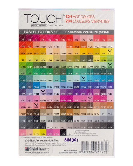 Набор маркеров  TOUCH BRUSH  Pastel  6цв. пастельные тона