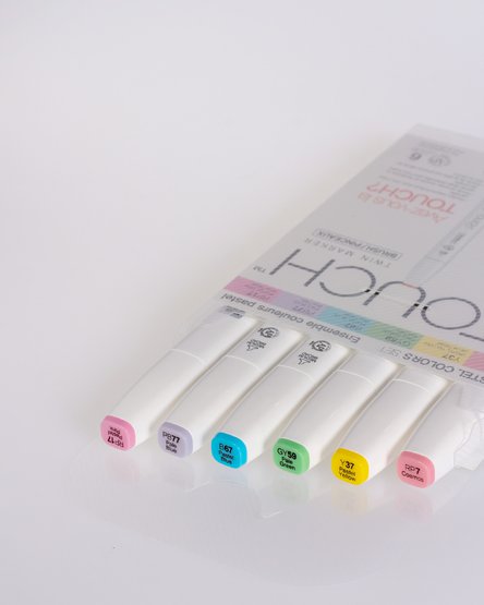 Набор маркеров  TOUCH BRUSH  Pastel  6цв. пастельные тона