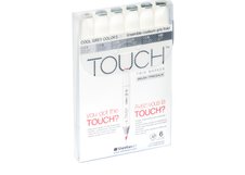Набор маркеров  TOUCH BRUSH  Cool Grey 6цв. серые холодные тона