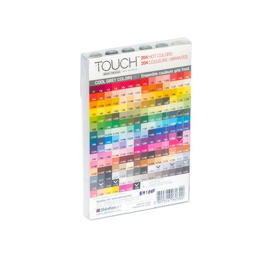 Набор маркеров  TOUCH BRUSH  Cool Grey 6цв. серые холодные тона