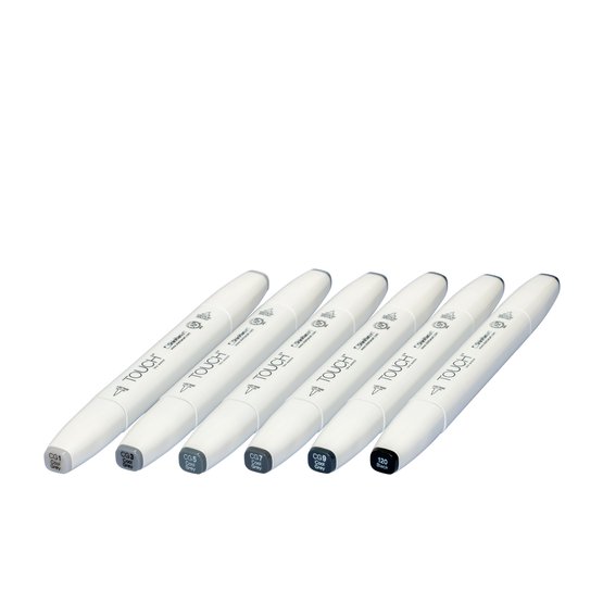 Набор маркеров  TOUCH BRUSH  Cool Grey 6цв. серые холодные тона