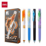 Ручка Deli Hexify EG363-BK 0,5 мм с гибридным наконечником и двойным шариком. Черные чернила, мягкий грип и технология стабилизации наконечника обеспечивают плавное письмо. Эргономичный корпус для длительного использования.
