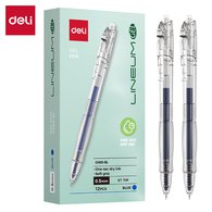 Ручка Deli LINEUM-GEL EG08S-BL 0,5 мм с гибридным ST-наконечником. Быстросохнущие синие чернила (≈1 сек) обеспечивают чистое письмо без размазывания. Прозрачный круглый корпус и мягкий грип.