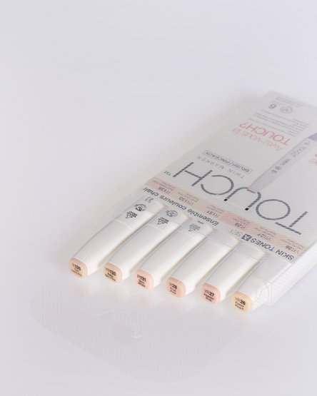 Набор маркеров  TOUCH BRUSH Skin Tones "А" 6цв. телесные тона