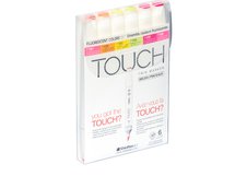 Набор маркеров  TOUCH BRUSH 6цв. флюоресцентные цвета