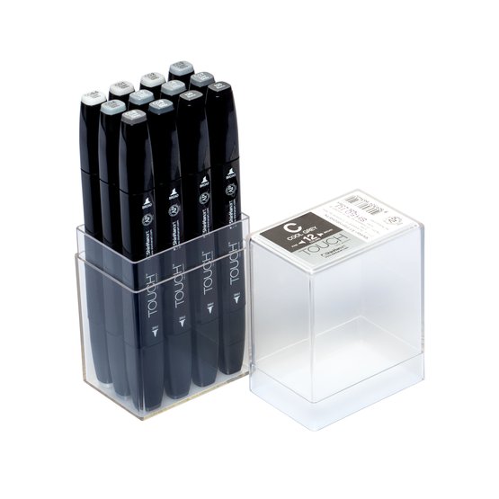 Набор маркеров ShinHan TOUCH TWIN  Cool Grey 12цв. холодные серые тона