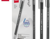 Шариковая ручка Deli Flickwell EQ120-BK 0,7 мм с черными чернилами пониженной вязкости. Обеспечивает мягкое и чистое письмо без пропусков. Подходит для ежедневного использования.