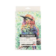 Набор цветных линеров Sketchmarker Artist Fine Pen Main 12 цветов в картонной упаковке