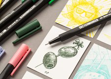 Набор цветных линеров Sketchmarker Artist Fine Pen Studio 24 цвета в картонной упаковке