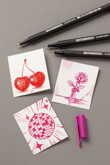 Набор цветных линеров Sketchmarker Artist Fine Pen Studio 24 цвета в картонной упаковке