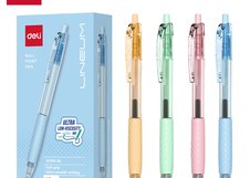 Шариковая ручка Deli LINEUM EQ150C-BL 0,7 мм автоматическая. Гибридные чернила обеспечивают плавное и стабильное письмо. Корпус в ассорти цветов, картонная коробка.