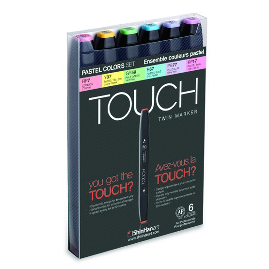Набор маркеров  TOUCH TWIN Pastel Colors 6цв. пастельные тона