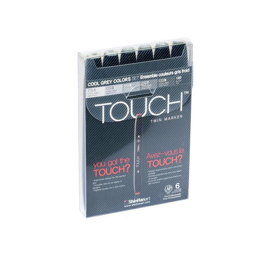 Набор маркеров  TOUCH TWIN Cool Grey 6цв. серые холодные тона