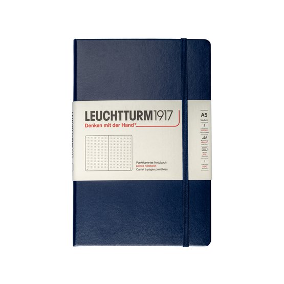 Блокнот Leuchtturm1917 Classic A5 (14.5x21см.) 80г/м2 - 251 стр. в точку, твердая обложка, цвет: синий неви