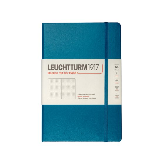 Блокнот Leuchtturm1917 Classic A5 (14.5x21см.) 80г/м2 - 251 стр. в точку, твердая обложка, цвет: тихоокеанский зеленый