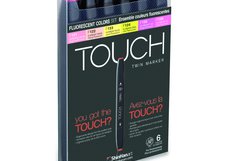 Набор маркеров ShinHan TOUCH TWIN Fluorescent  6цв. флуоресцентные цвета
