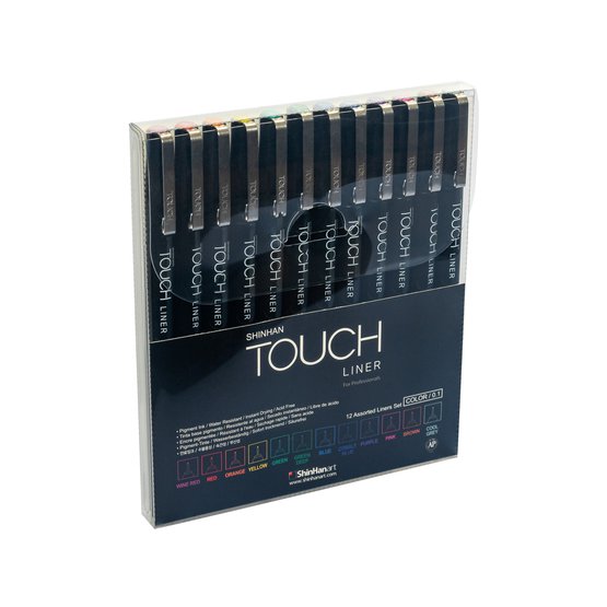 Набор капиллярных ручек TOUCH Liner (12 цветов: 0,1мм) 12 штук в блистере
