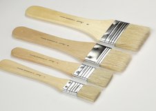 Кисть из щетины "Сонет", флейц, короткая лакированная ручка, №4