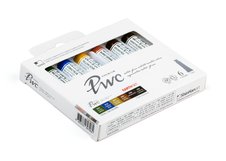 Палитра набора премиальной акварели PWC от южнокорейского бренда Shinhan Art «Земля»  состоит из 6 насыщенных цветов в тубах по 7,5 мл:
№562 Оливково-зеленый
№618 Кобальт синий
№674 Охра жёлтая
№665 Сиена жженая
№668 Красно-коричневый
№680 Ван Дик коричневый
Цвета PWC чистые и прозрачные, от…